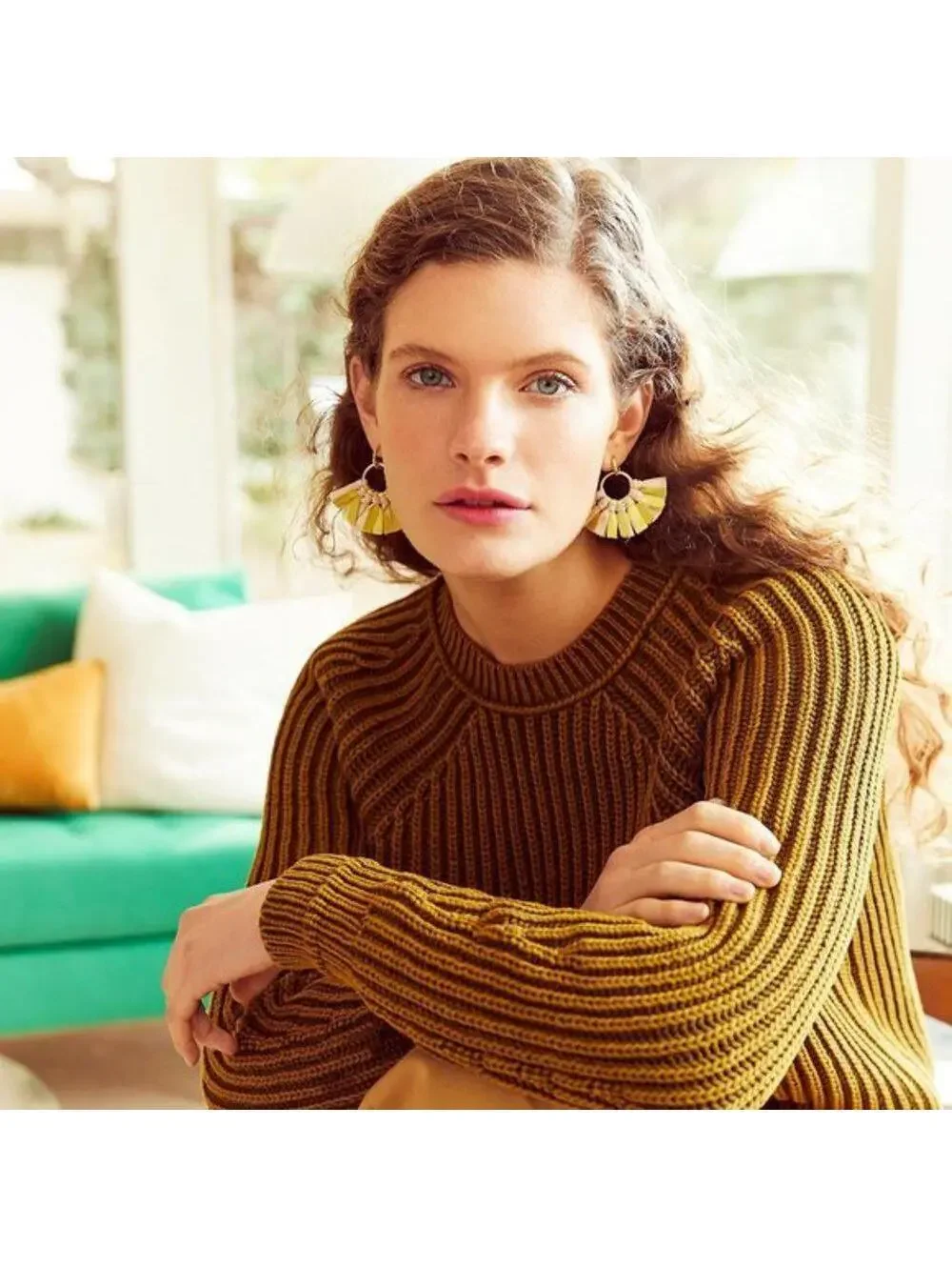 J.Crew Fabric Fan Earrings